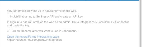 jobnimbus naturalforms tab notice